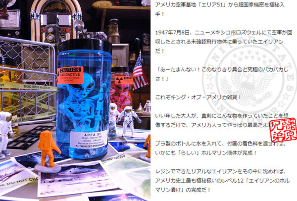 アメリカのデッドストックを仕入れたところ在庫分が売れ切れになり、自社生産したエリア51 エイリアン　説明文は一部抜粋