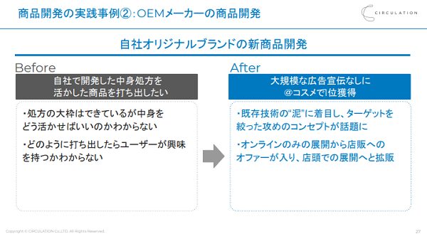 商品開発の実績事例 ②：OEMメーカーの商品開発