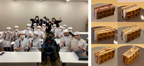 「プレミアムワッフルの商品開発」の様子と最終的に選ばれた６品
