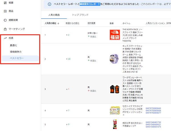 ベストセラーレポート