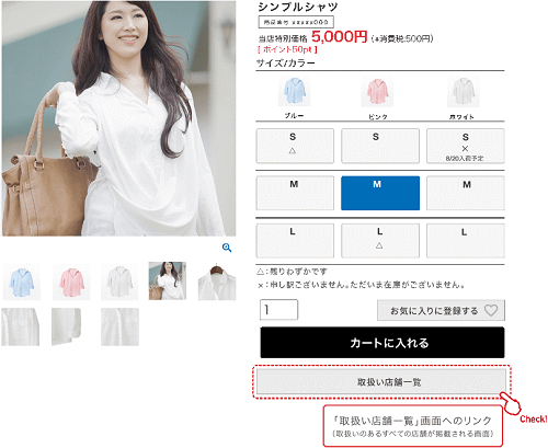 実店舗在庫表示機能