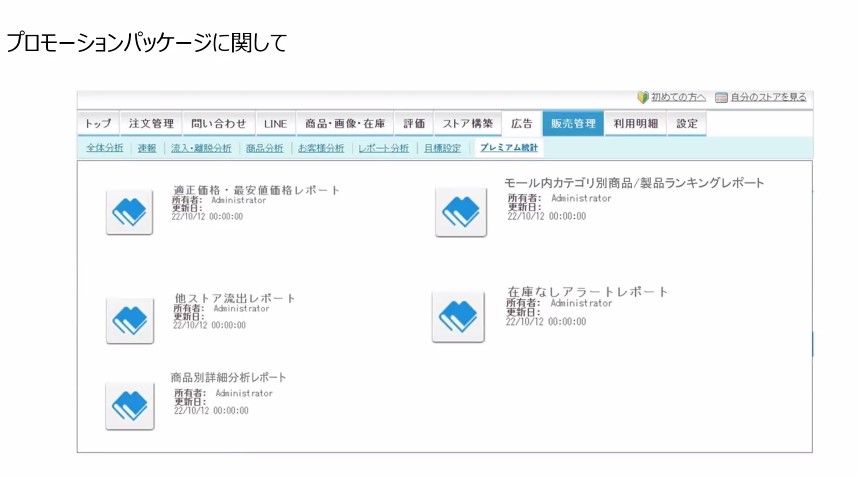 プロモーションパッケージに関して
