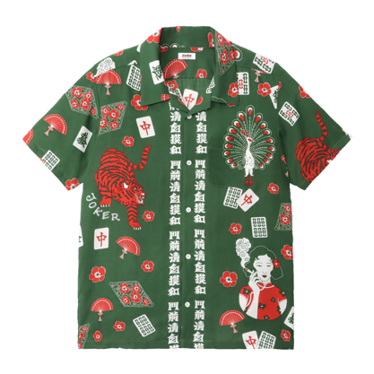 麻雀をテーマにした「Eanbe」のアロハシャツ