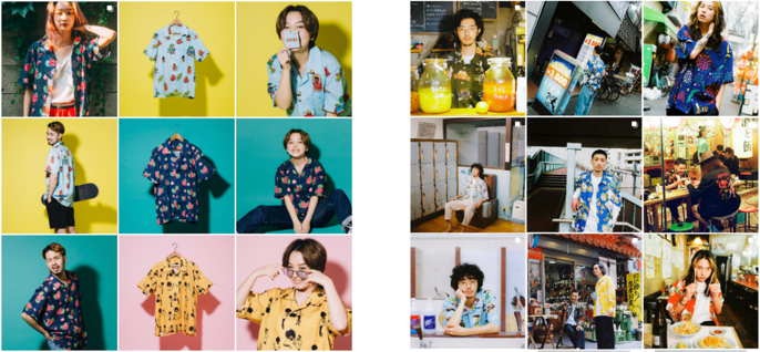 左：初期の投稿　右：利用シーンが想起される投稿