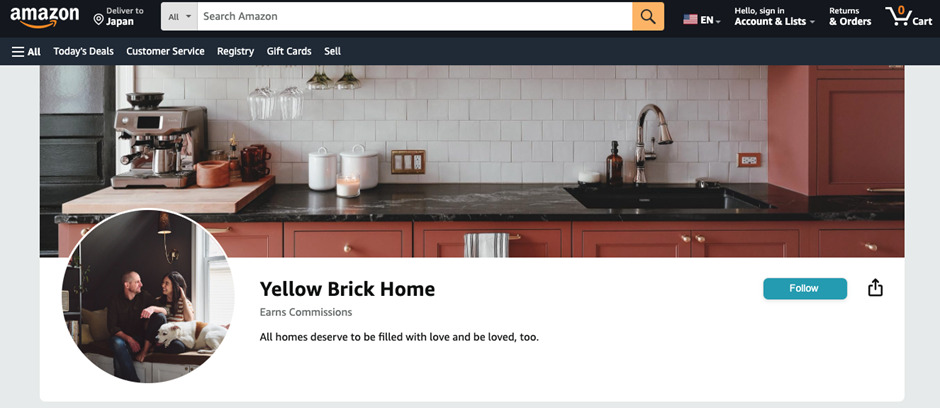 Amazonインフルエンサー・プログラムの活用事例：Yellow Brick Home