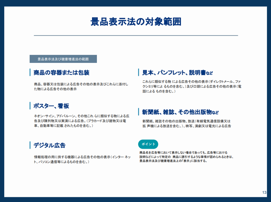 景表法の対象範囲