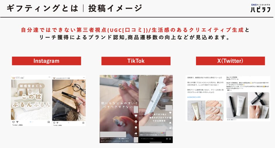 ギフティングの投稿イメージ