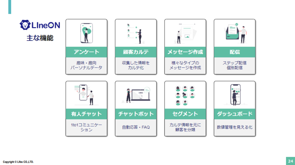 LIneON（LINE連携ツール）を導入すると何ができる？
