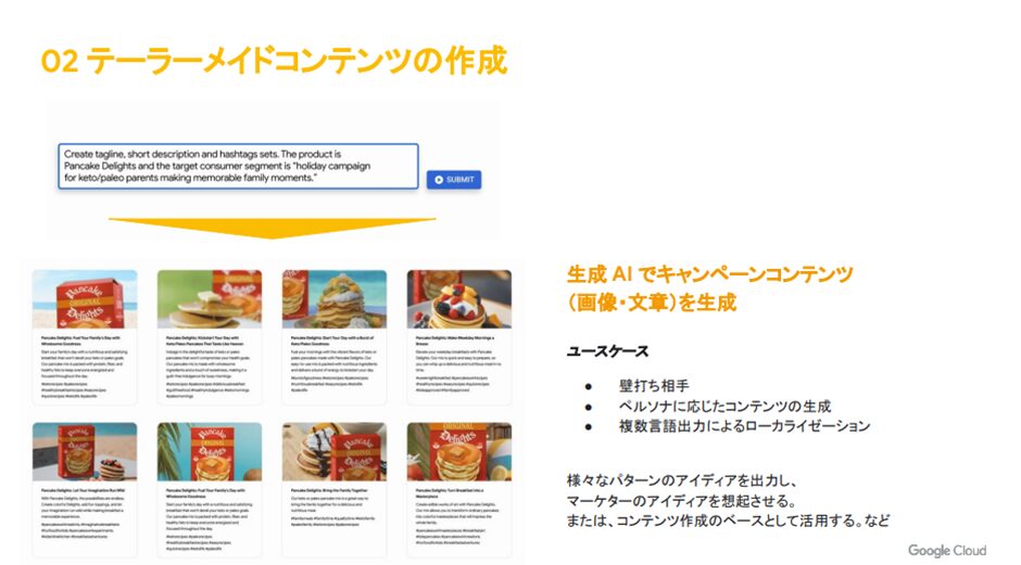 テーラーメイドコンテンツの作成