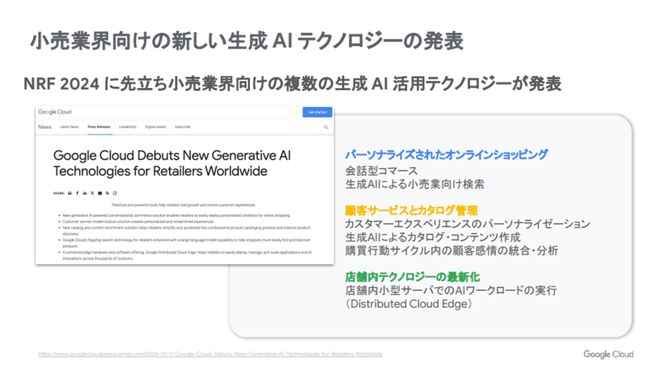 小売業界向けの新しい生成AIテクノロジーの発表