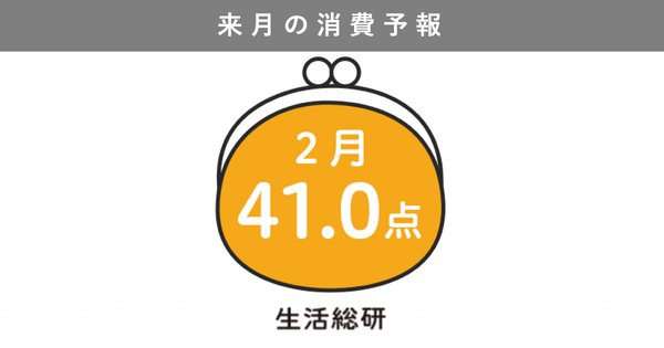 2月の消費意欲指数が41.0点に低下 物価高と消費控えが影響