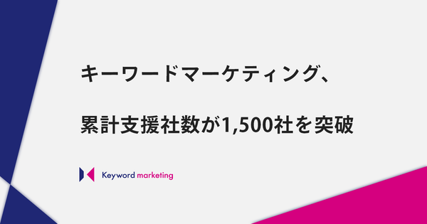 キーワードマーケティング、累計支援社数1,500社を突破