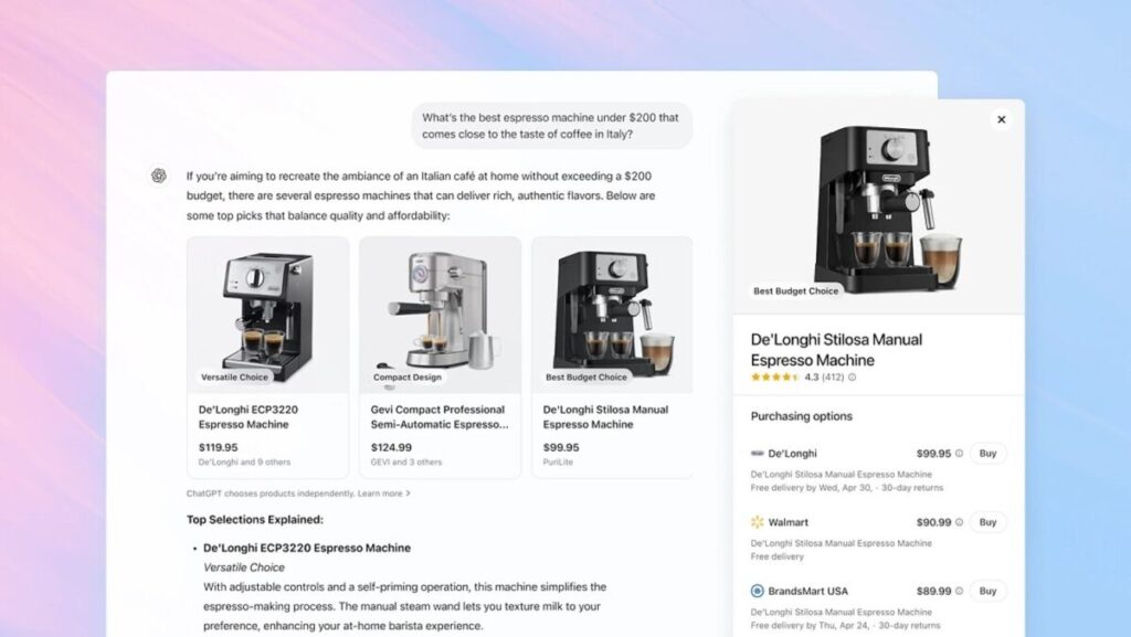 ChatGPTがショッピング機能を拡充！GPT-4oで商品提案に対応、EC事業者への掲載機会も