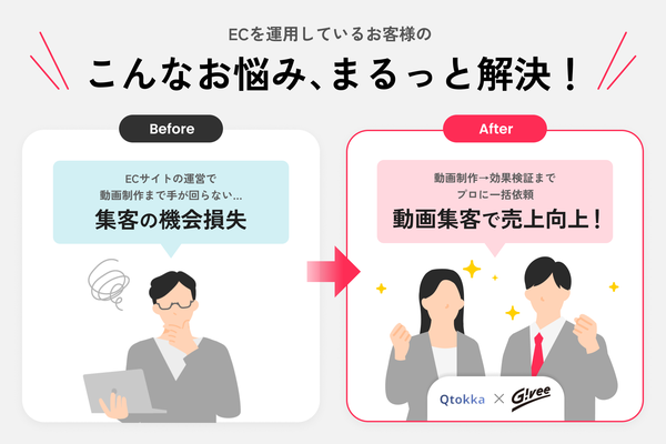 Qoo10特化EC支援「Qtokka」とGiveeが業務提携、ショート動画による広告運用支援サービスを開始