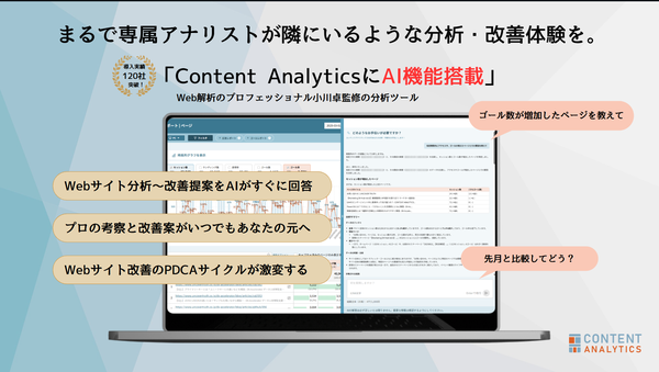 UNCOVER TRUTH、Webサイト分析ツール「Content Analytics」に生成AI機能を搭載 - データ分析から改善施策提案まで自動化