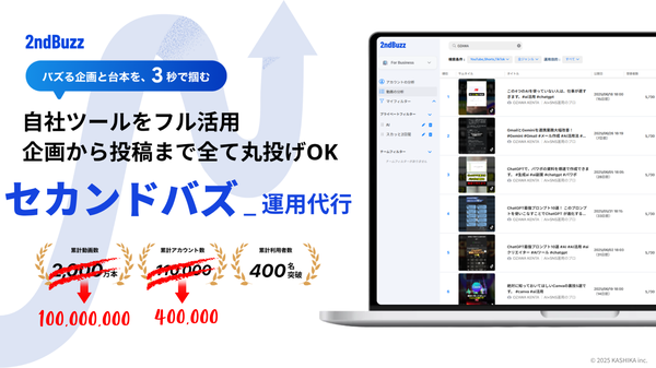 株式会社KASHIKAのSNS分析ツール「セカンドバズ」がデータ1億件突破！データドリブンなSNS運用支援を強化