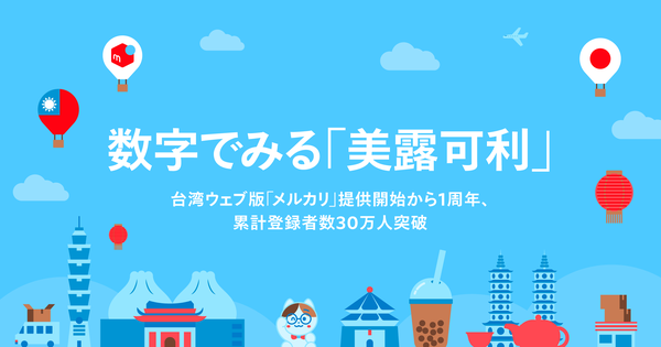 台湾版メルカリ「美露可利」が1周年で登録者数30万人突破、最も取引されるのはキャラクターグッズ