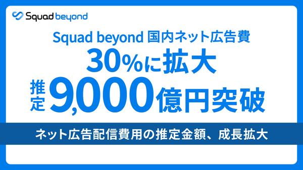 Squad beyondが年間推定9,000億円のネット広告配信費規模に到達、国内市場の約30％を占める