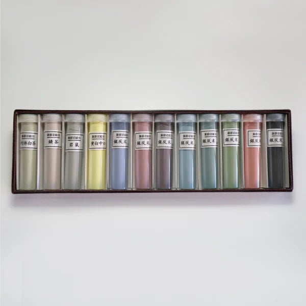 新彩岩絵具12色セット 銀灰末