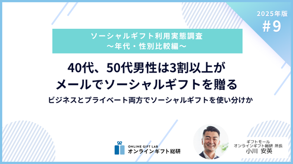 ソーシャルギフト利用実態調査：50代の男性に見るメール利用とビジネスシーンでの選択