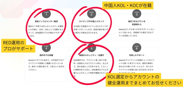 takpaの小紅書（RED）運用サービスの特徴