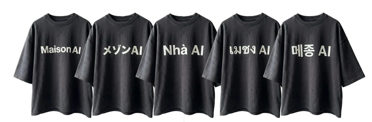多言語展開されたMaison AIロゴTシャツ