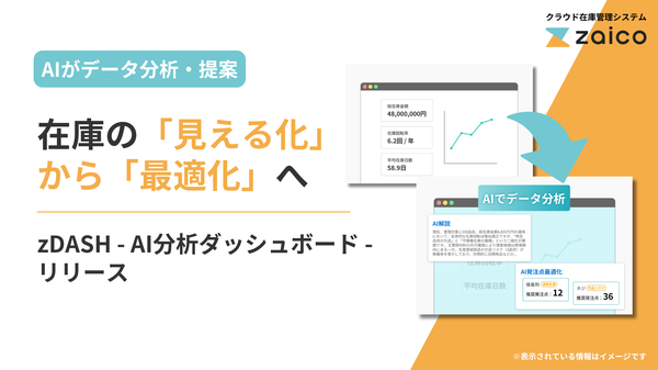 ZAICO、AI活用の在庫分析新機能「zDASH」提供開始─過剰在庫・欠品リスク低減を支援